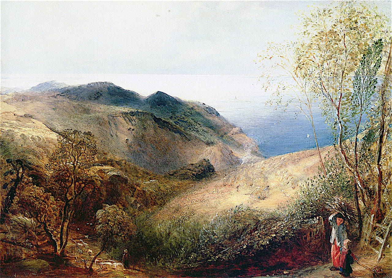 Scene from Lee, North Devon, vintage artwork by Samuel Palmer, A3 (16x12") Poster Print