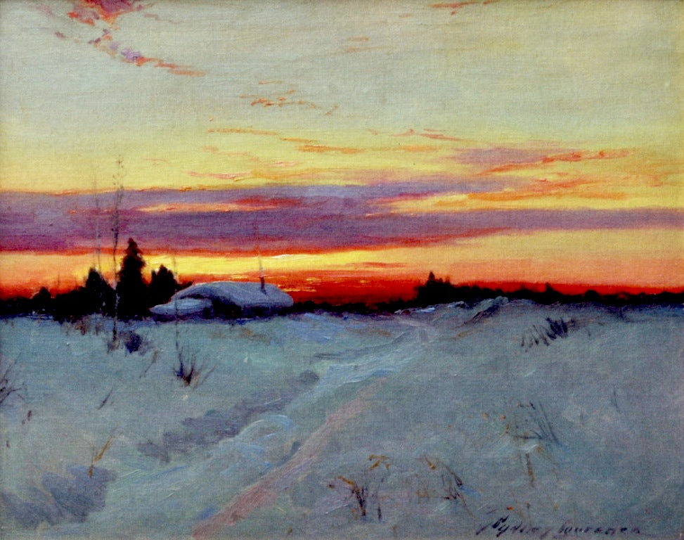Alaska Sunset, vintage artwork by Sydney Mortimer Laurence, 12x8" (A4) Poster