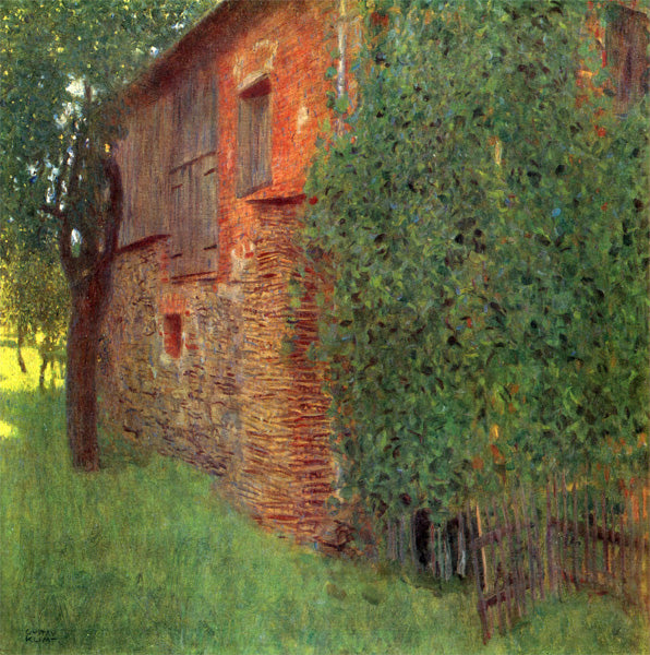Bauernhaus in Kammer am Attersee, vintage artwork by Gustav Klimt, 12x8" (A4) Poster