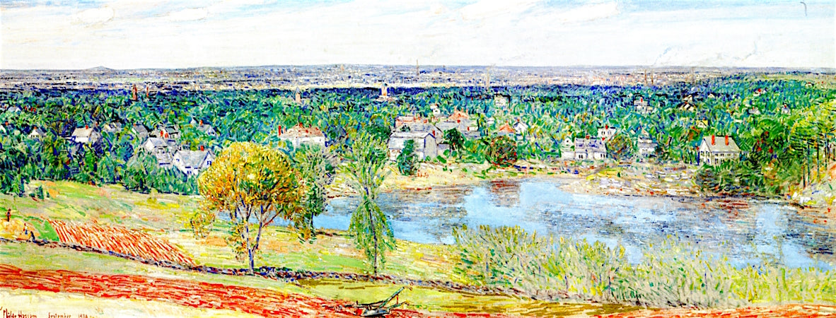Andover, Massachusetts, vintage artwork by Childe Hassam, 12x8" (A4) Poster