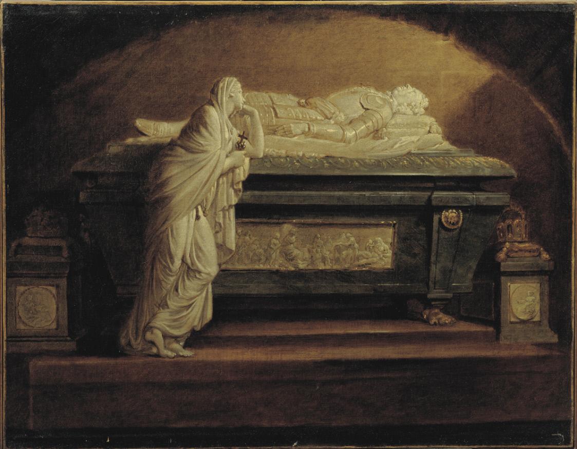 The Tomb of Emperor Leopold II by  Franz Anton Zauner in the Augustinerkirche, vintage artwork by Heinrich Füger, 12x8" (A4) Poster