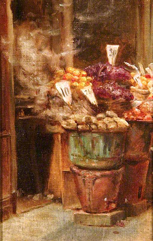 Italian Fruit Stall, vintage artwork by Percy Harland Fisher, 12x8" (A4) Poster
