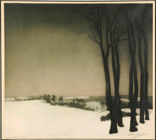 Village sous la neige by Valerius de Saedeleer,A3(16x12")Poster