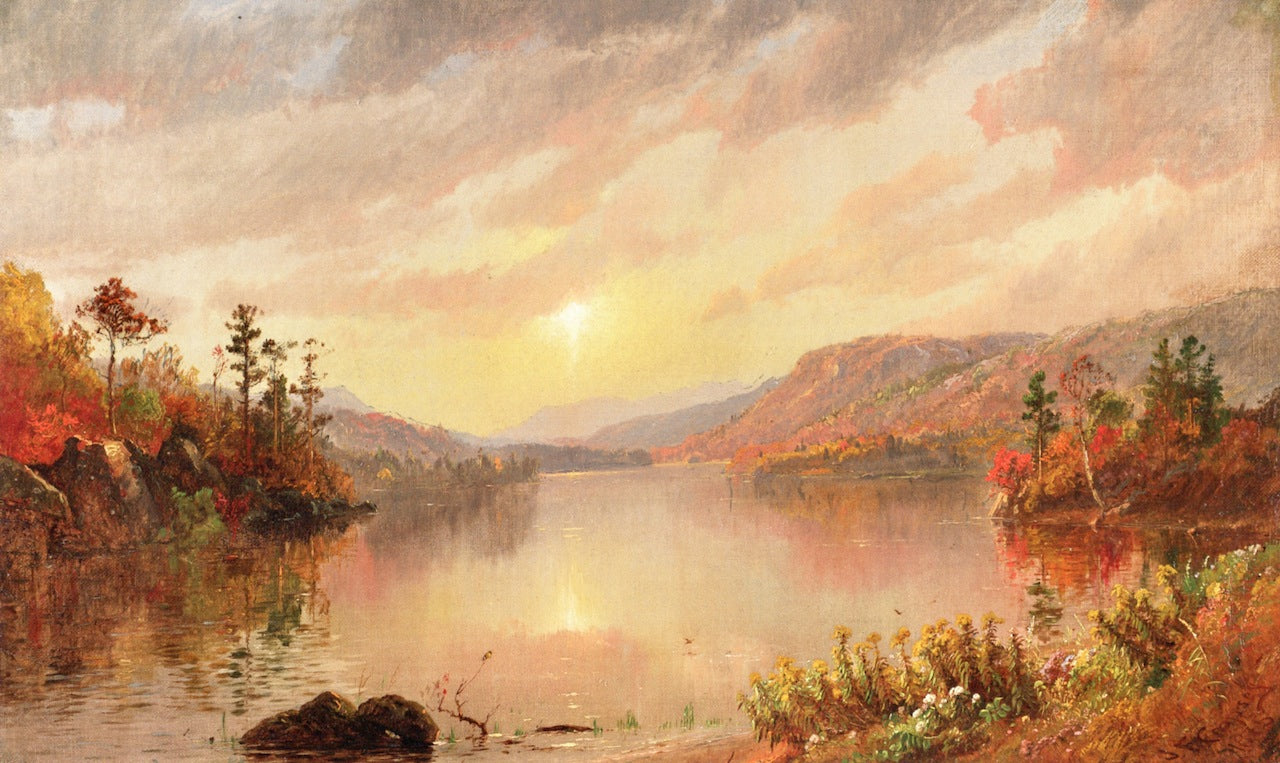 Autumn Lake, vintage artwork by Jasper Francis Cropsey, 12x8" (A4) Poster