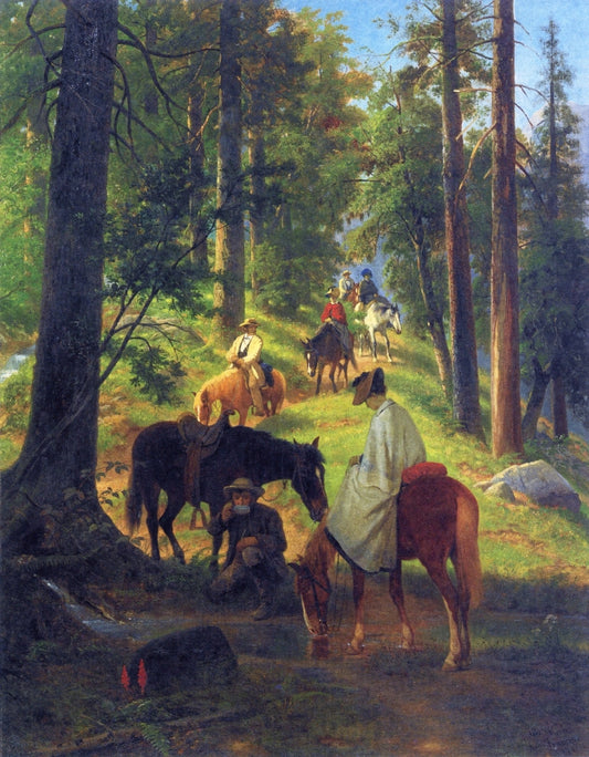 The Return from Glacier Point, vintage artwork by William Hahn, 12x8" (A4) Poster