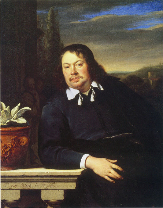 Portrait of Florentius Schuyl, vintage artwork by Frans van Mieris the Elder, 12x8" (A4) Poster