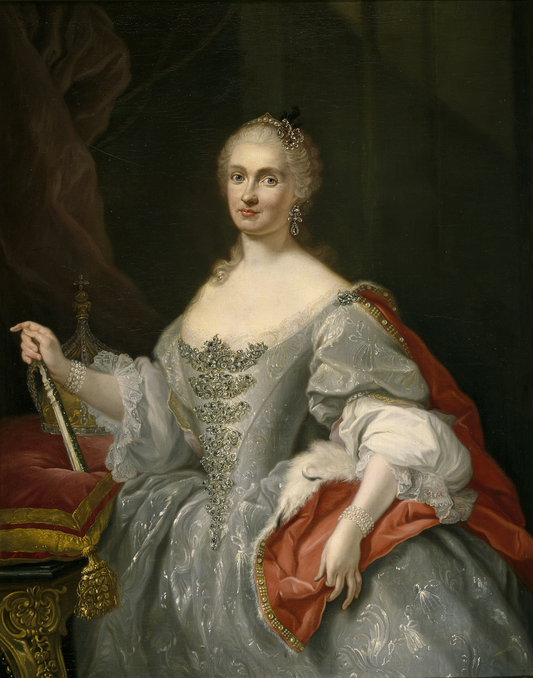 Maria Amalia of Saxony as Queen of Naples, vintage artwork by Giuseppe Bonito, 12x8" (A4) Poster