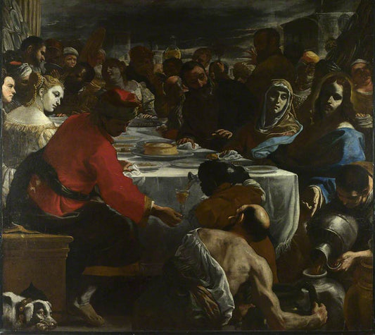 Marriage at Cana, vintage artwork by Mattia Preti, 12x8" (A4) Poster
