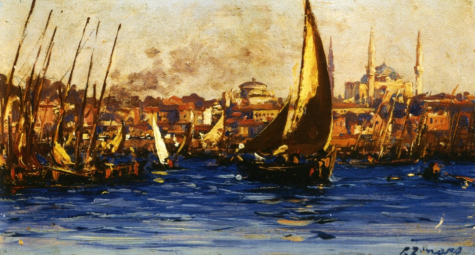 The Port of Istambul by Fausto Zonaro,A3(16x12")Poster