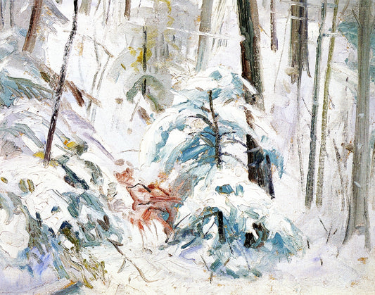 Deep Snow Wonders, vintage artwork by Albert Henry Krehbiel, 12x8" (A4) Poster