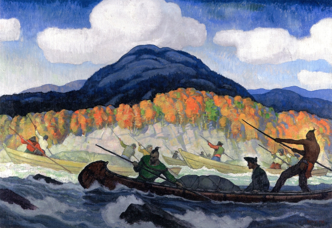 The Bateaux on the Dead River, vintage artwork by Newell Convers (N.C.) Wyeth, 12x8" (A4) Poster
