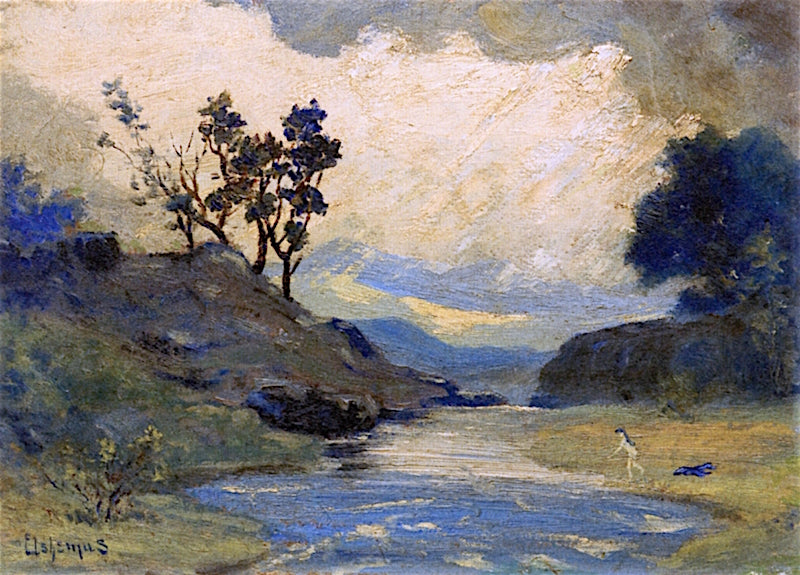 Bather at River's Edge by Louis M. Eilshemius,A3(16x12")Poster