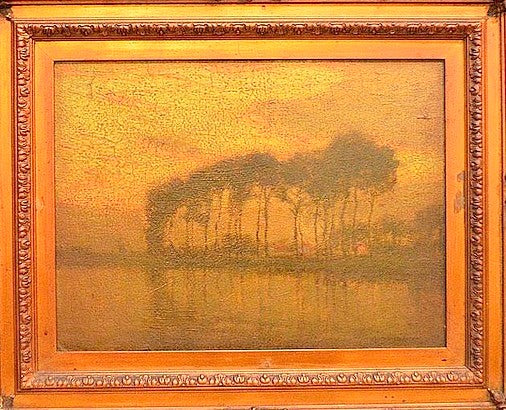 Sunset with Row of Trees, vintage artwork by Charles Warren Eaton, 12x8" (A4) Poster
