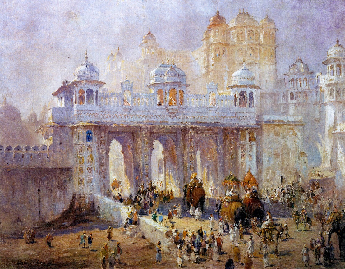 Palace Gate, Udaipur, India, vintage artwork by Colin Campbell Cooper, 12x8" (A4) Poster