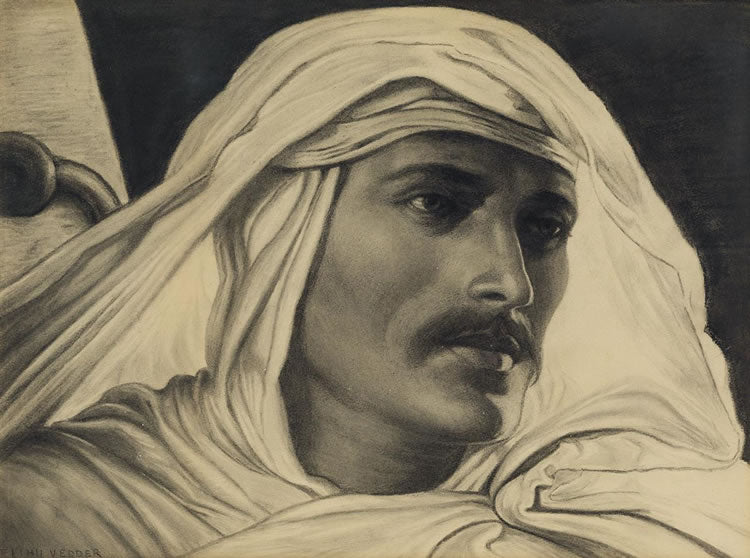 Lazarus Rising from the Tomb., vintage artwork by Elihu Vedder, 12x8" (A4) Poster