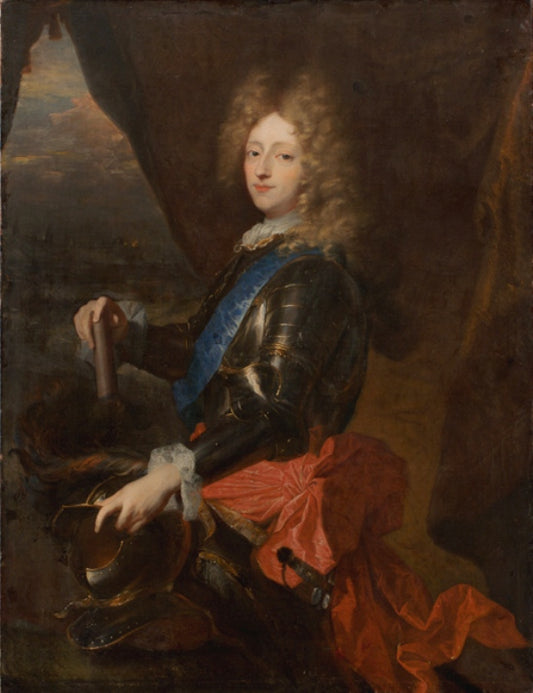 Portrait of King Frederick IV, vintage artwork by Hyacinthe Rigaud, 12x8" (A4) Poster