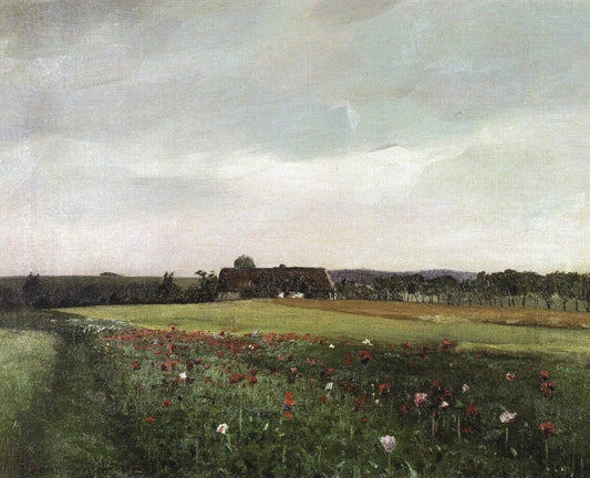 A Landscape with the poppies, vintage artwork by František Kaván, 12x8" (A4) Poster