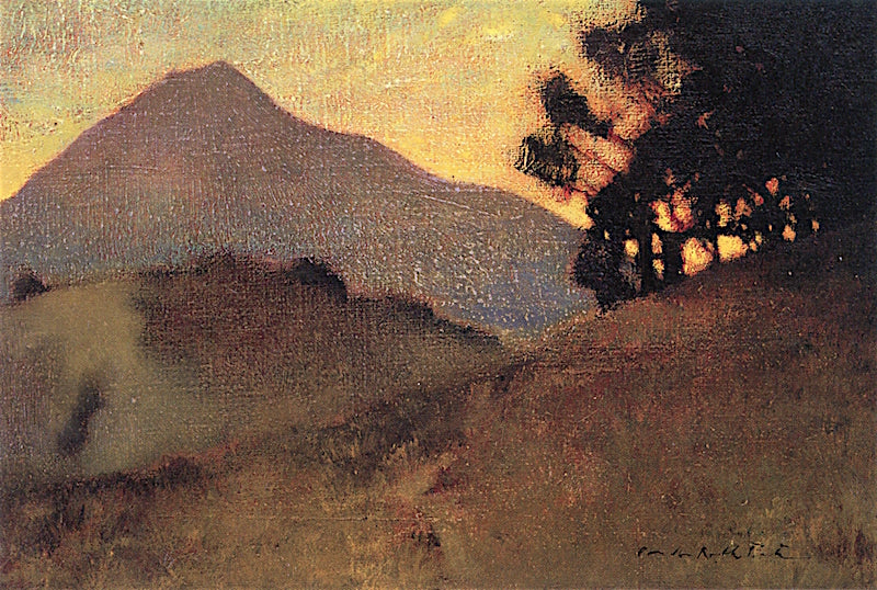 Tamalpais Sunset, vintage artwork by Charles Rollo Peters, 12x8" (A4) Poster