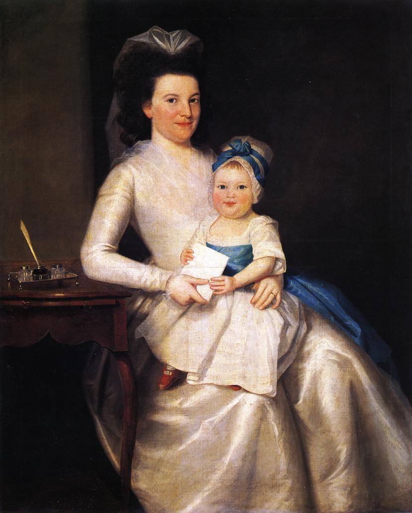 Lady Williams and Child, vintage artwork by Ralph Earl, 12x8" (A4) Poster