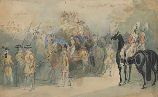 The Duchess of Kent's State Carriage, vintage artwork by Constantin Guys, A3 (16x12") Poster Print