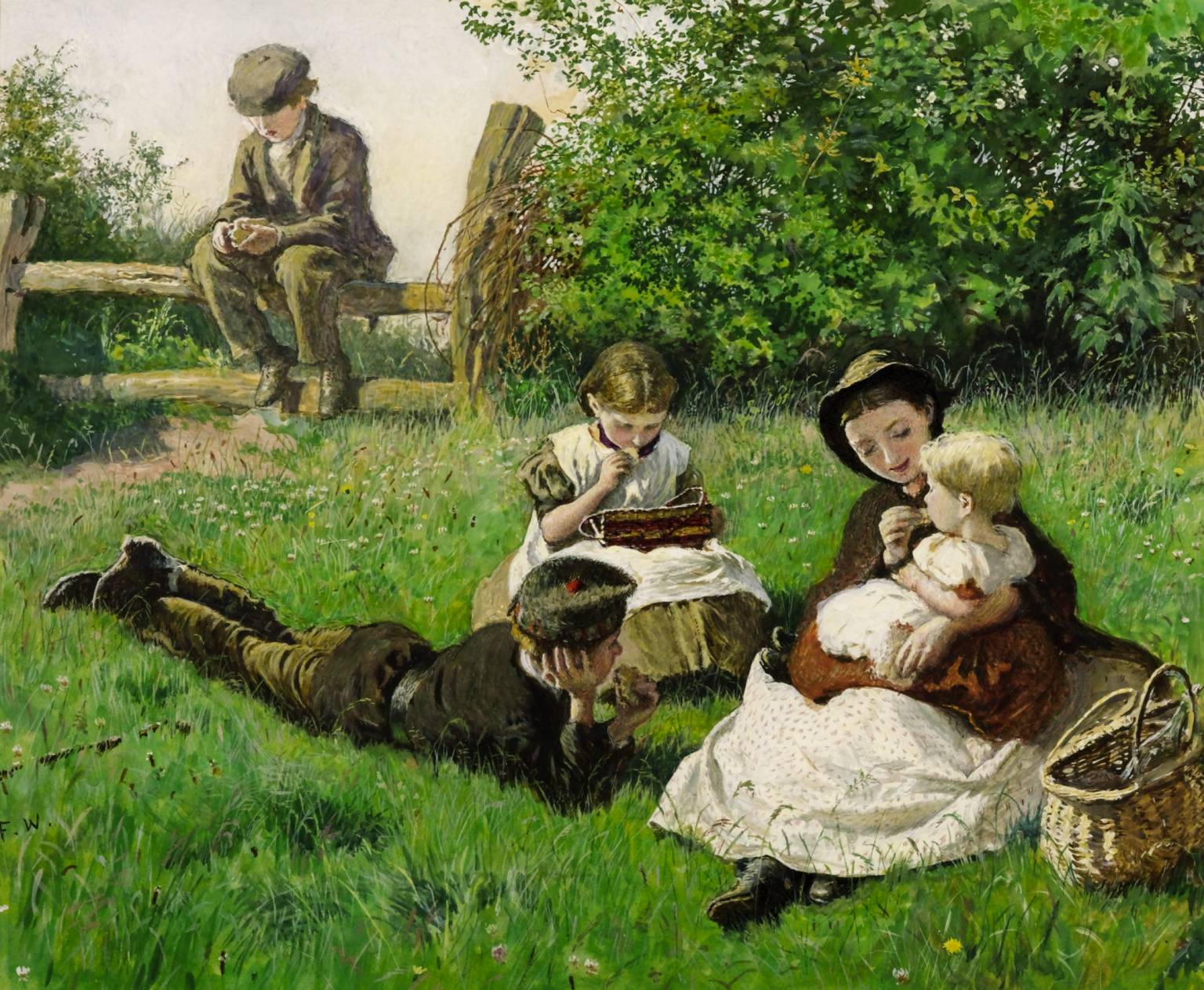 Refreshment, vintage artwork by Frederick Walker, 12x8" (A4) Poster