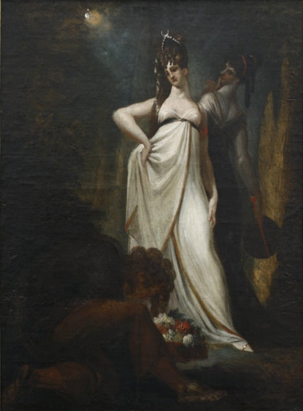 Hüon as a Gardener Meets the Sultan Almansaris accompanied by  Nadine, vintage artwork by Johann Heinrich Füseli, 12x8" (A4) Poster