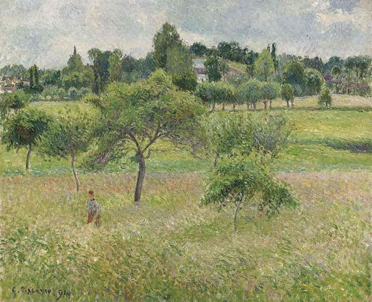 Apple Trees at Eragny, vintage artwork by Camille Pissarro, 12x8" (A4) Poster