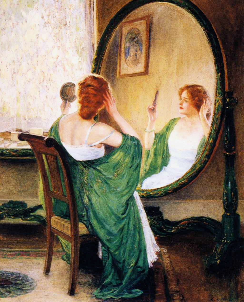 The Green Mirror by Guy Orlando Rose,A3(16x12")Poster