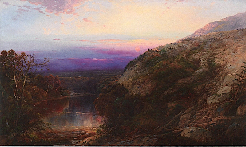 Sunset on the Hudson, vintage artwork by William Louis Sonntag, Sr, 12x8" (A4) Poster