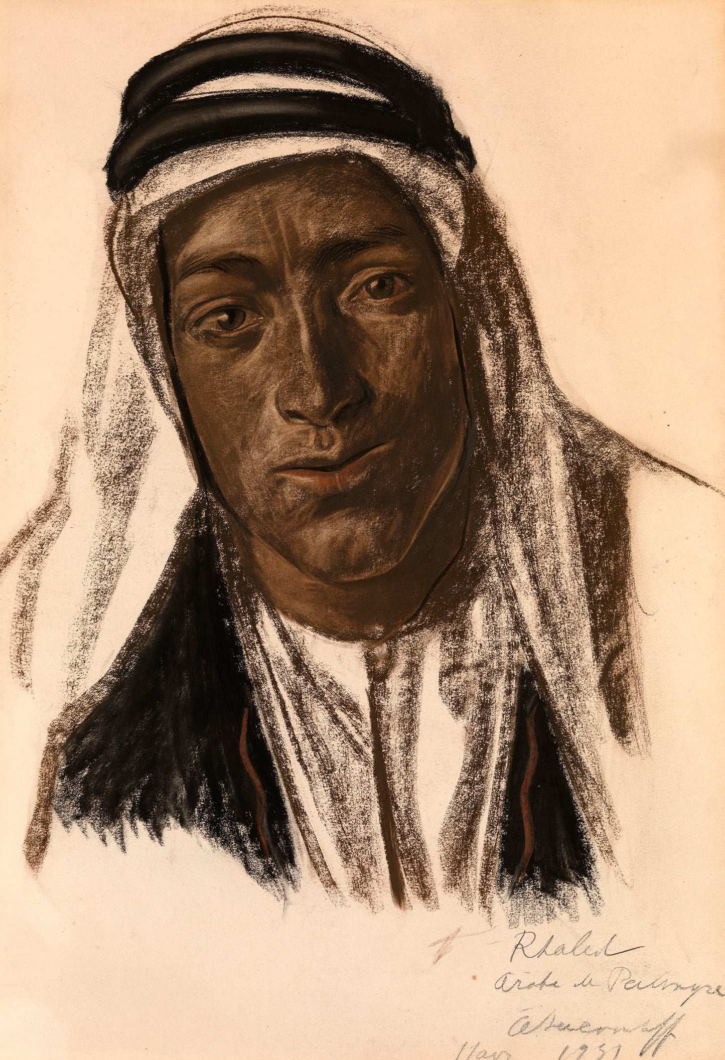Rhaled, a Palmyran Arab, vintage artwork by Alexander Evgenievich Yakovlev, 12x8" (A4) Poster