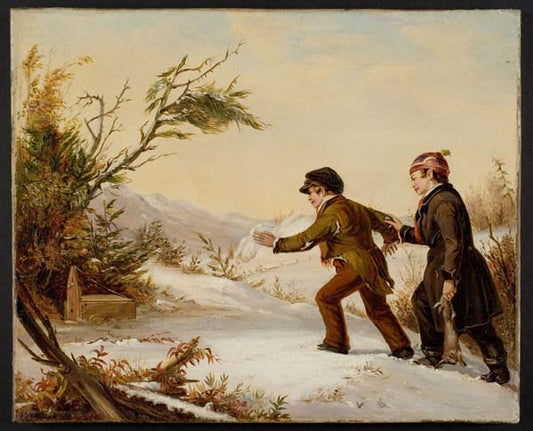 Rabbit Trapping, vintage artwork by Attributed to William Sidney Mount, A3 (16x12") Poster Print