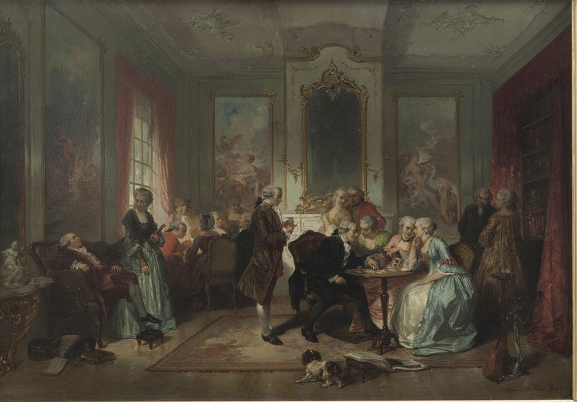 Voor het eerst in gezelschap, vintage artwork by Herman Frederik Carel ten Kate, 12x8" (A4) Poster