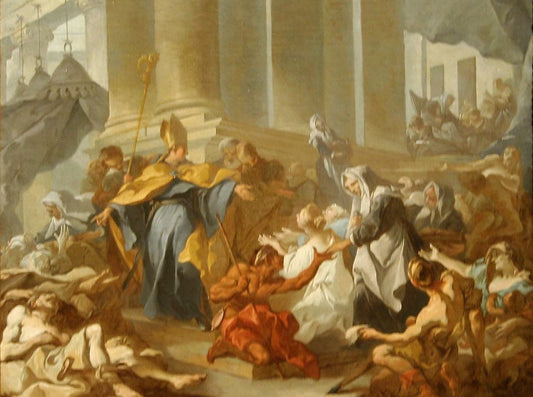 Les bonnes œuvres des filles de Saint-Thomas de Villeneuve, vintage artwork by Michel-François Dandre-Bardon, 12x8" (A4) Poster