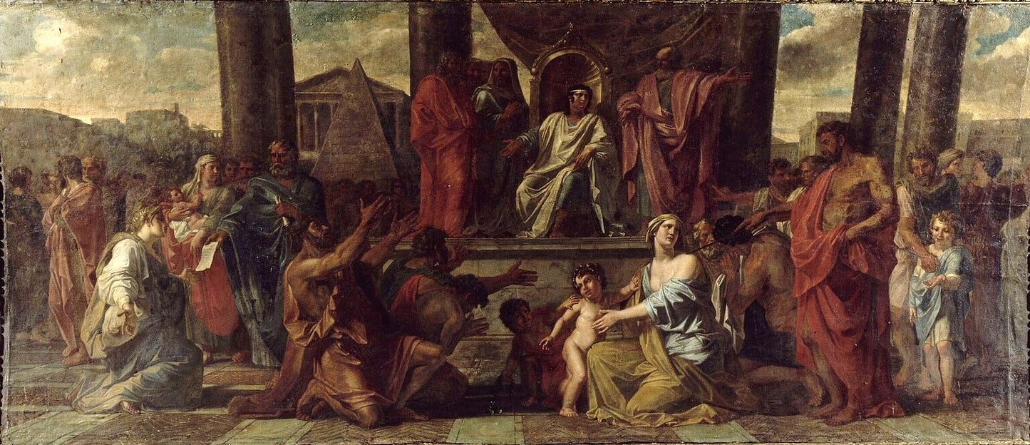Queen's Guard Room - Ptolemy Philadelphus Giving Liberty to the Jews (large version), vintage artwork by Noël Coypel I, 12x8" (A4) Poster