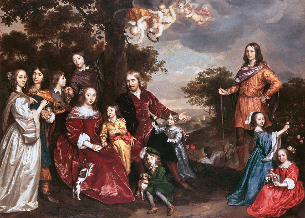 The Family of Willem van den Kerckhoven, vintage artwork by Jan Mijtens, 12x8" (A4) Poster