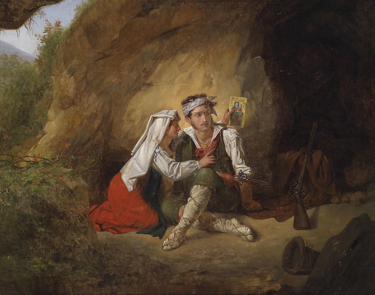 Encouragement before the battle, vintage artwork by Pieter van Hanselaere, 12x8" (A4) Poster