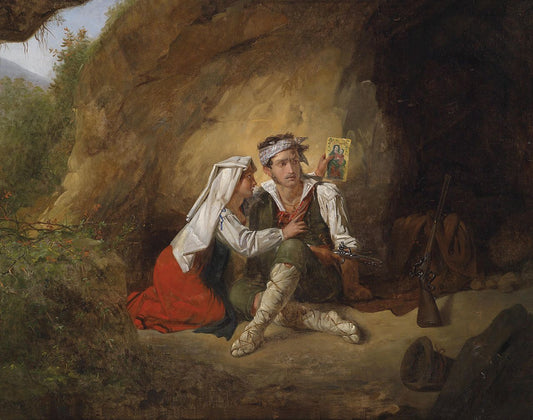 Encouragement before the battle, vintage artwork by Pieter van Hanselaere, 12x8" (A4) Poster