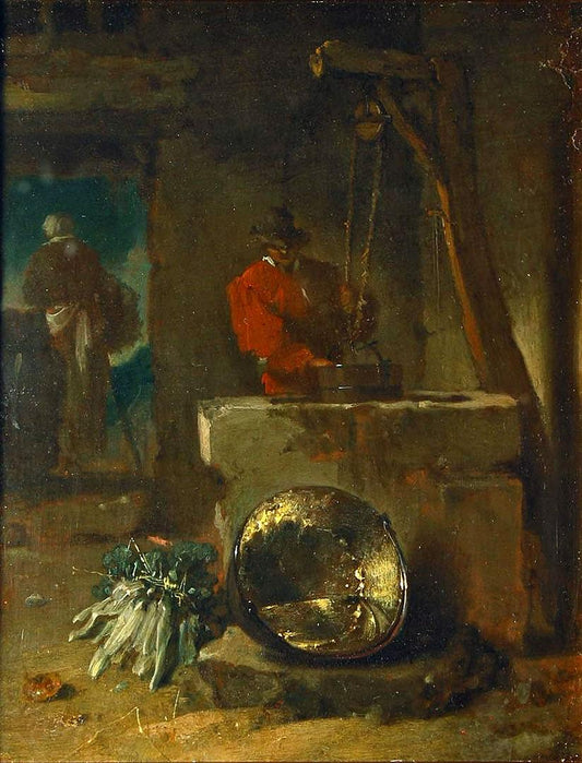 The Yard of a Farmhouse, vintage artwork by Willem Kalf, 12x8" (A4) Poster