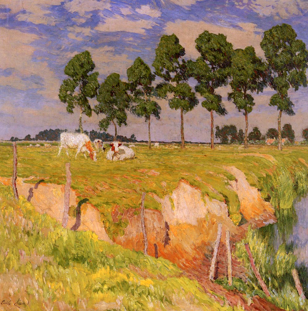 The Caving in Bank, vintage artwork by Emile Claus, 12x8" (A4) Poster