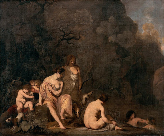 Diana at Her Bath, vintage artwork by Peter Lely, 12x8" (A4) Poster