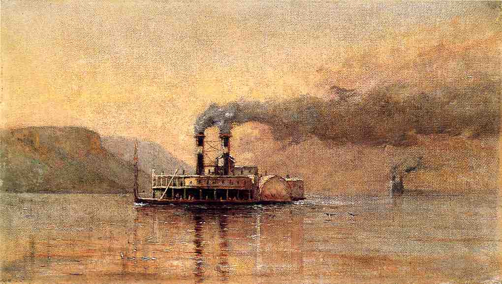 The City of Saint Paul, Dubuque, vintage artwork by Alfred Thompson Bricher, 12x8" (A4) Poster