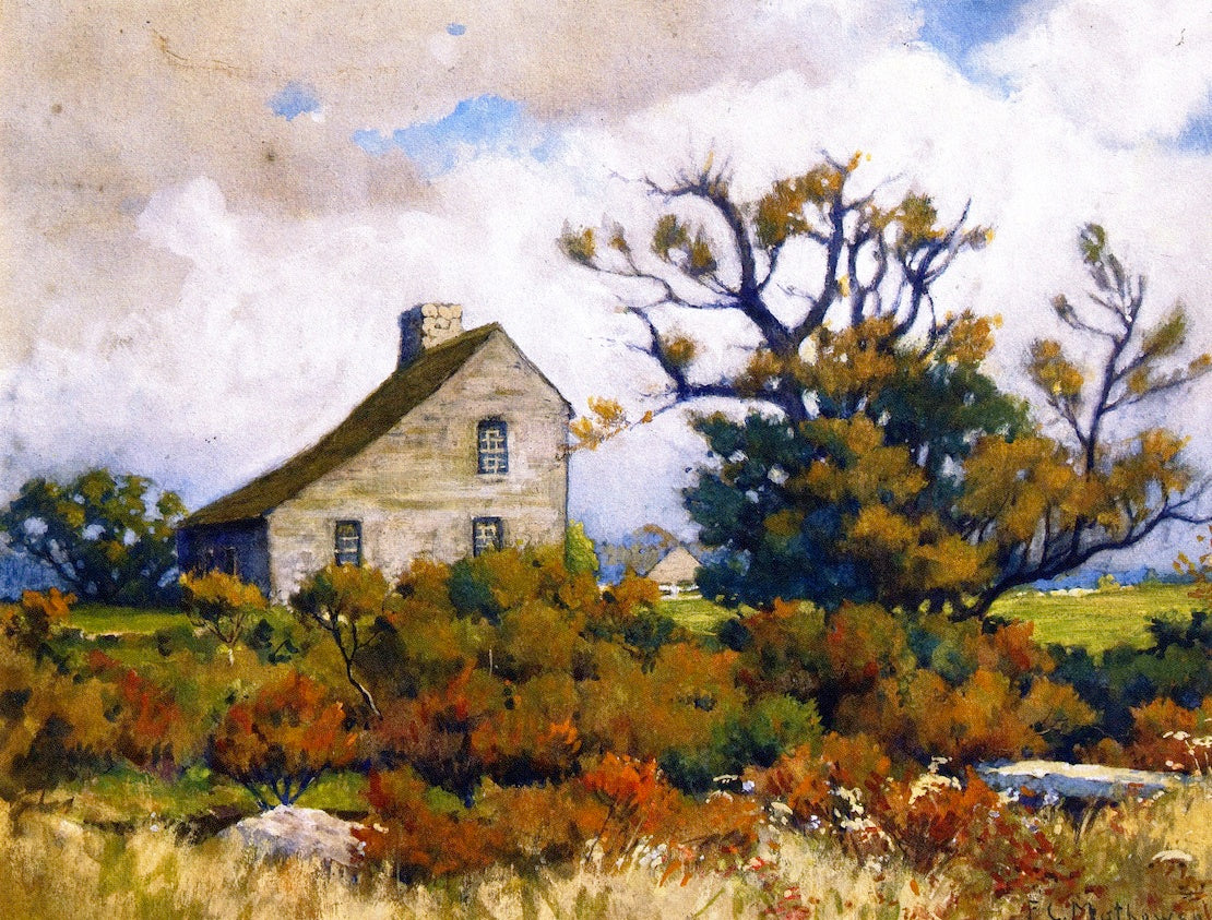 William Congdon House, vintage artwork by Frank Convers Mathewson, 12x8" (A4) Poster