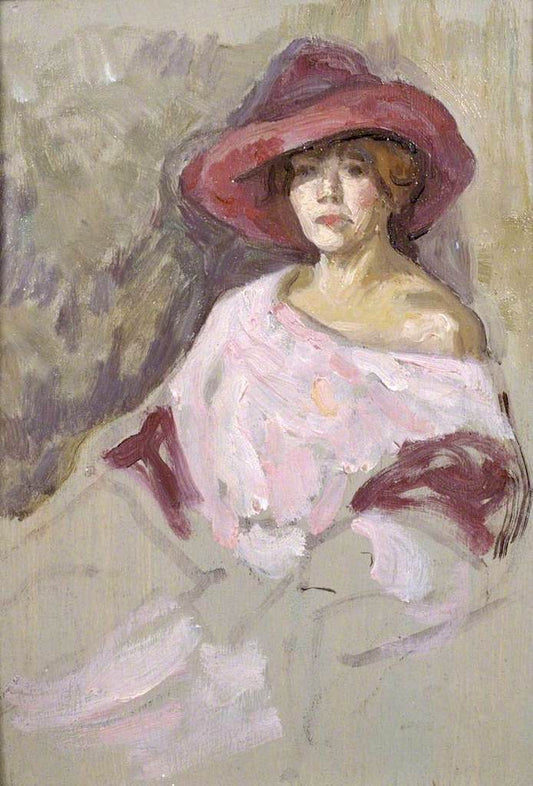 The Mauve Hat, vintage artwork by Arthur Studd, 12x8" (A4) Poster