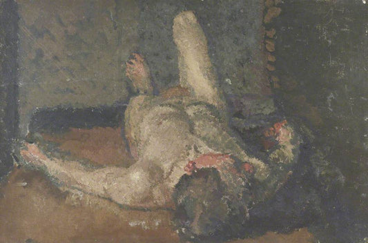 Foreshortened Male Nude, vintage artwork by Malcolm Drummond, 12x8" (A4) Poster
