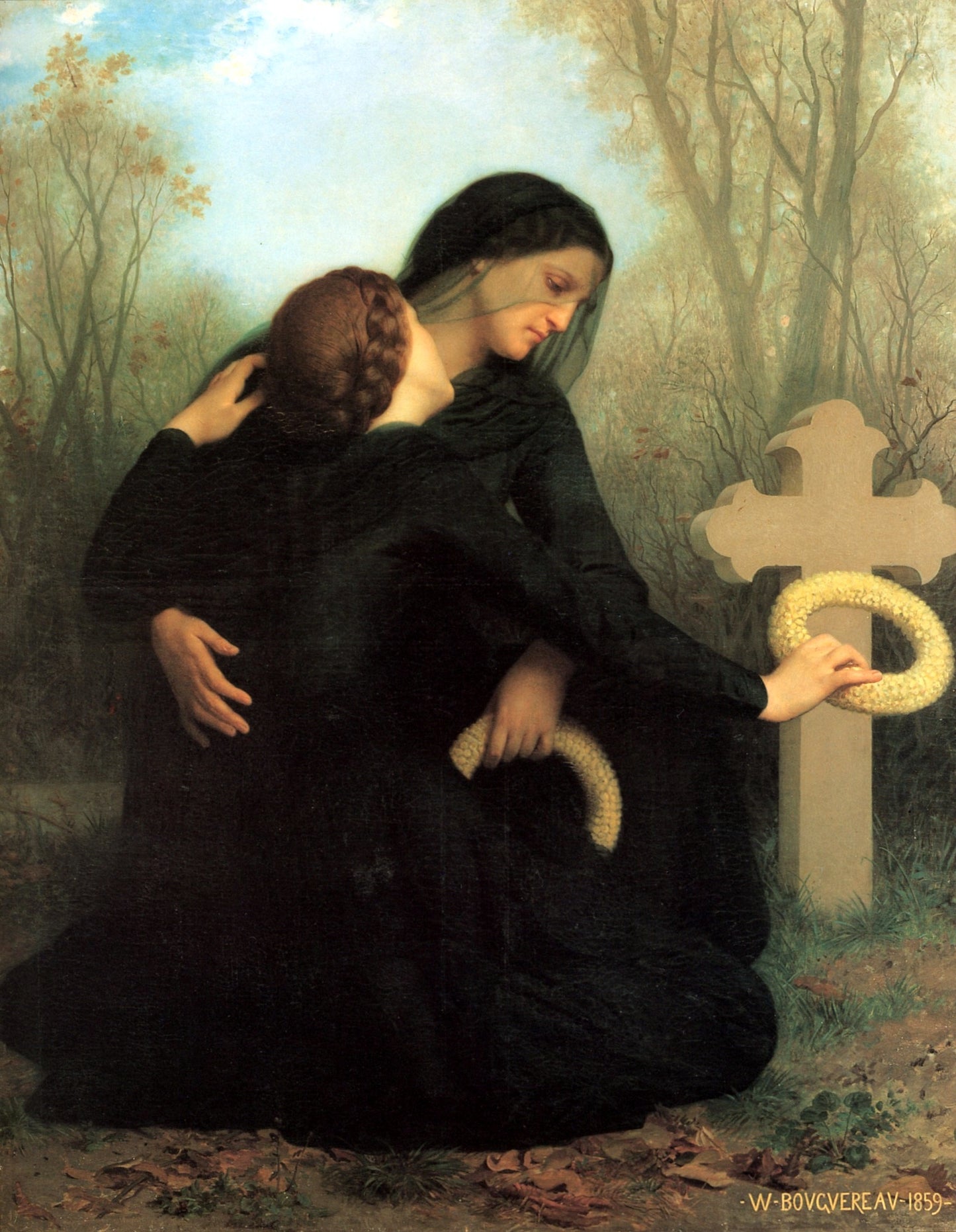 All Saints Day (large version), vintage artwork by William Bouguereau, 12x8" (A4) Poster