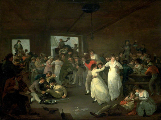 Sailors Carousing, vintage artwork by Julius Caesar Ibbetson, 12x8" (A4) Poster