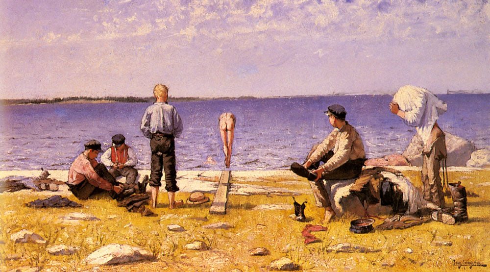Boys on the beach by Eugene Jansson,A3(16x12")Poster