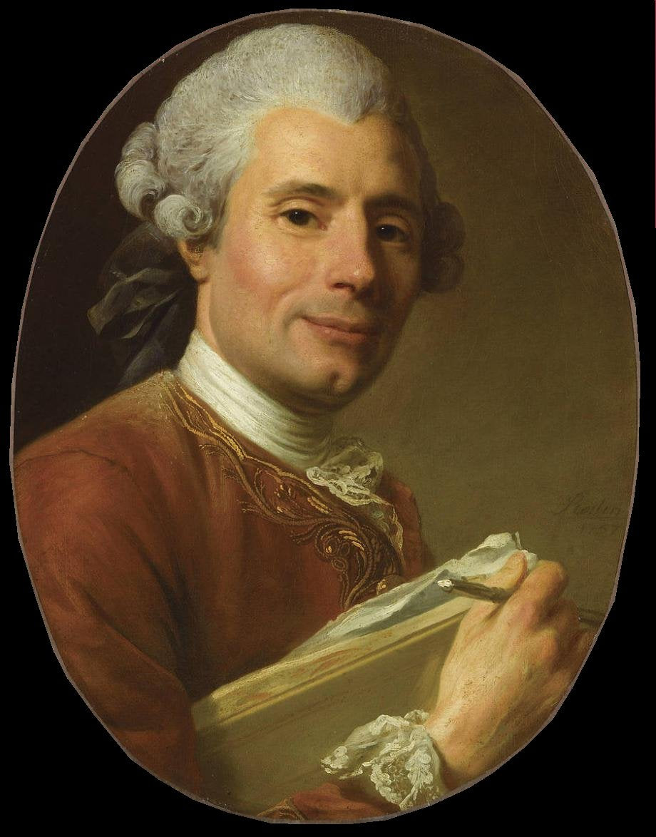 Painter Joseph-Marie Vien, vintage artwork by Alexander Roslin, 12x8" (A4) Poster