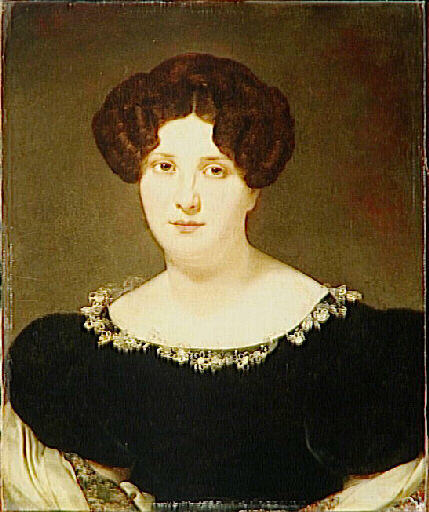 Portrait de Mme Magnin-Philippon (1800-1882), vintage artwork by Jean-Baptiste Mauzaisse, 12x8" (A4) Poster