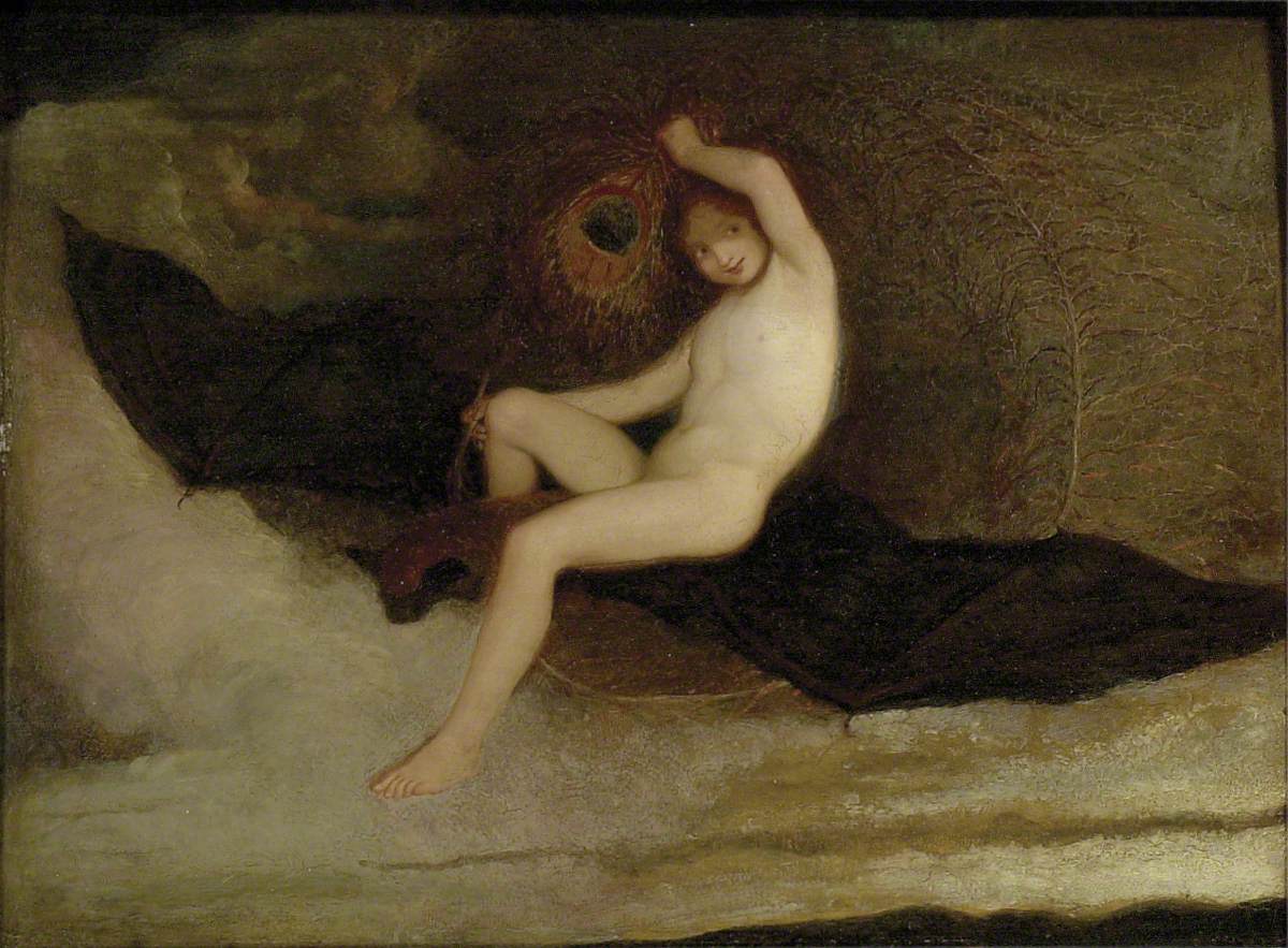 Ariel Riding on a Bat, vintage artwork by Joseph Severn, A3 (16x12") Poster Print